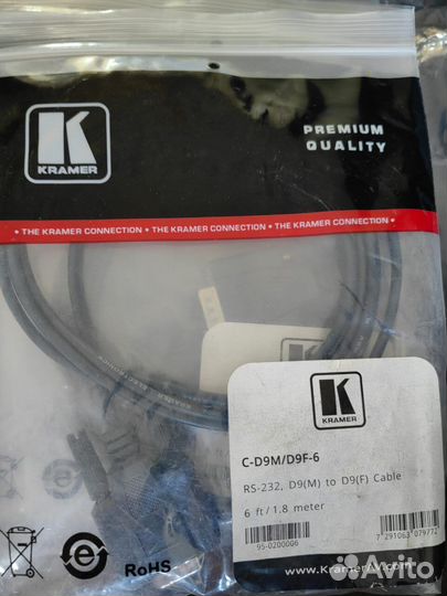 C-D9M/D9F-6 – кабель 28 AWG интерфейса RS-232