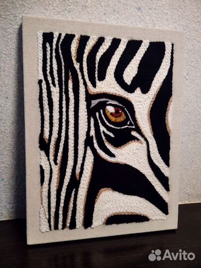 Панно ковровая вышивка Зебра