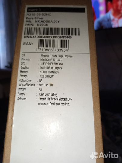 Почти новый acer 10 месяцев