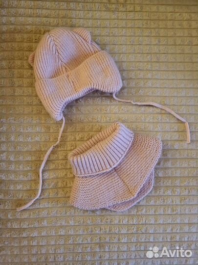 Шапка весенняя и снуд для девочки