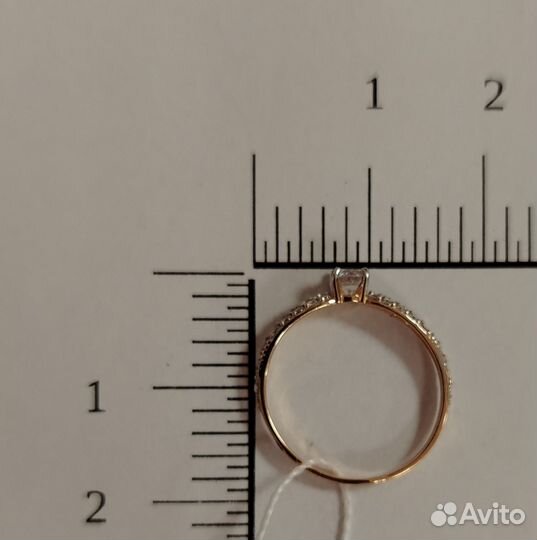 Золотое кольцо с фианитами(4910)