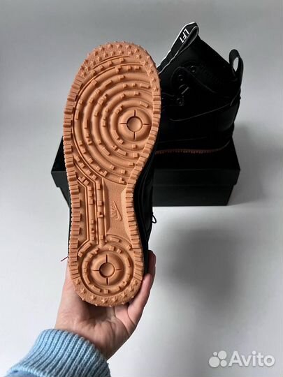Nike Air Force 1 Lunar Duckboot зимние черные