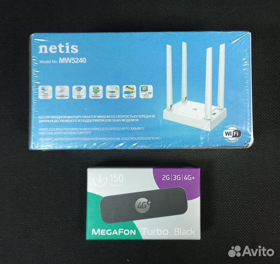 Комплект 4G интернета: Netis + Huawei e3372h