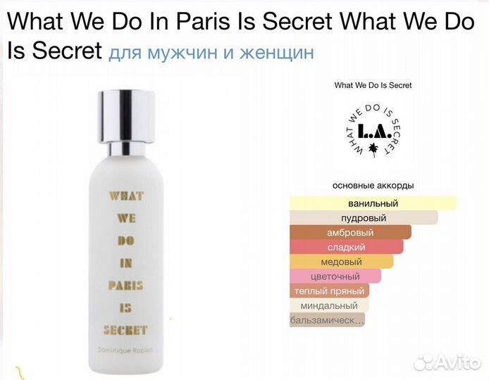 What we do in Paris is secret A Lab on Fire духи