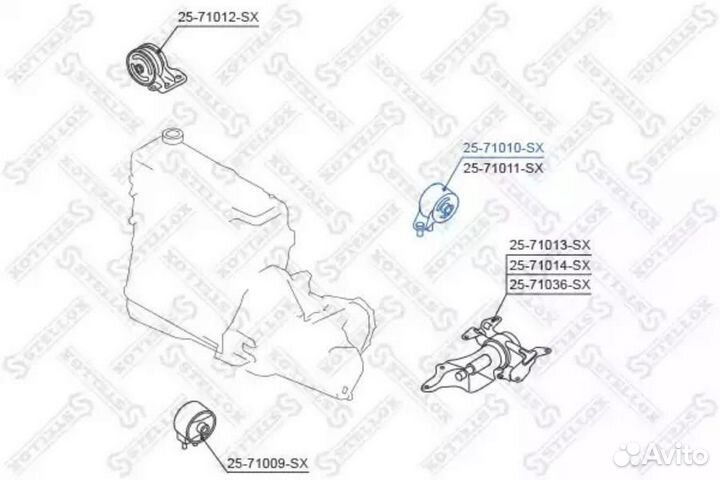 Stellox 2571010SX 25-71010-SX подушка двс задняя М