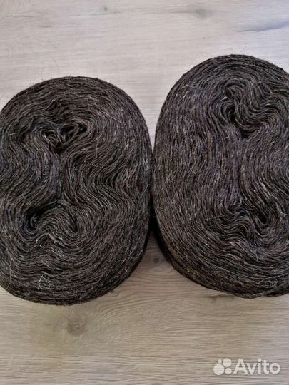 Пряжа шерстяная для вязания. Цвет графит. 250 гр