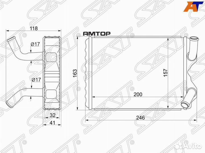 SAT ST-TY14-395-0 Радиатор отопителя салона toyota