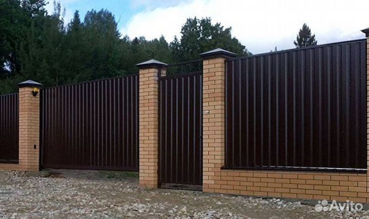 Забор металлический,калитки под ключ