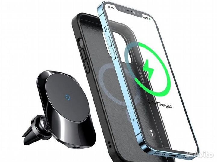 Автодержатель для телефона Магнитный Белый