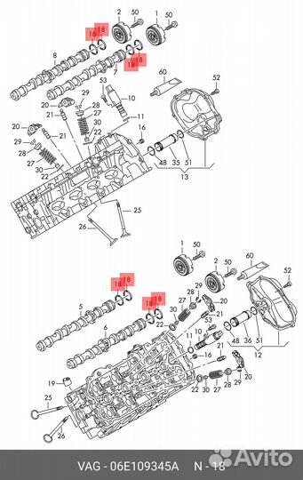 Кольцо уплотнительное распредвала VAG 06E109345A
