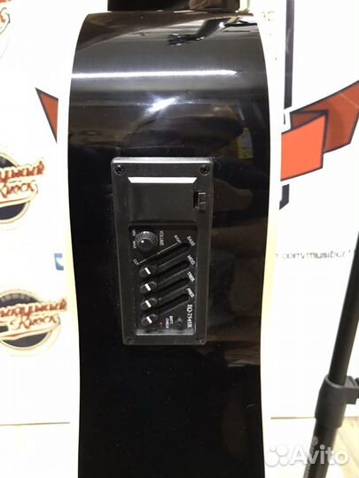 Чёрная электро-акустическая гитара,Caraya