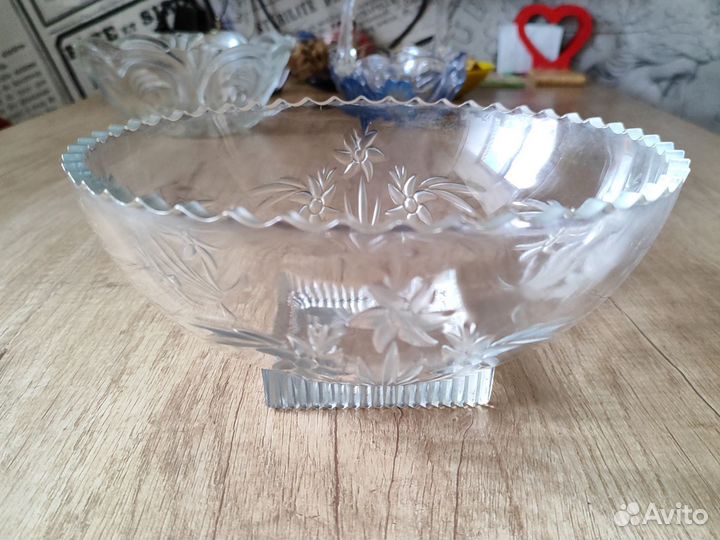 Ваза фруктов салатница конфетница стекло премиум
