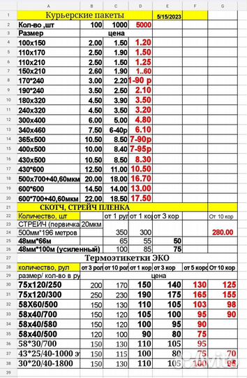 Курьерские пакеты 100х150 /пакеты 10х15