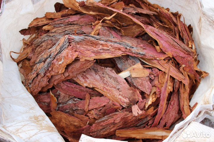 Кора лиственницы. Мульча. Щепа