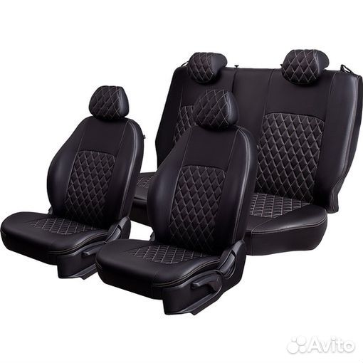 Чехлы Renault Duster с 2020-н.в. ромбы 3D