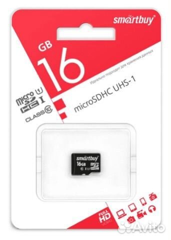 Micro sdhc карта памяти Smartbuy 16GB Сlass 10