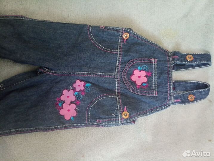 Комбинезон детский джинсовый 6-9 мес