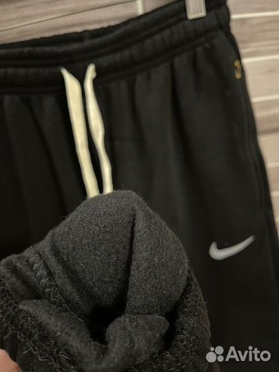 Спортивные штаны трико брюки nike на флисе чёрные