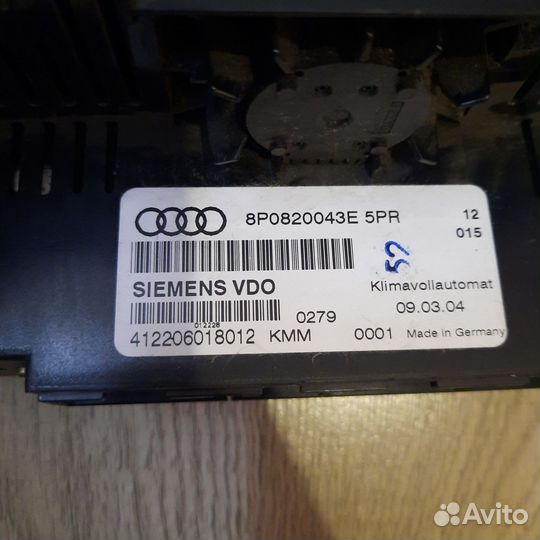 Блок управления климат-контролем Audi A3 8P