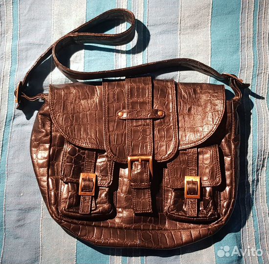 Сумка кожаная черная