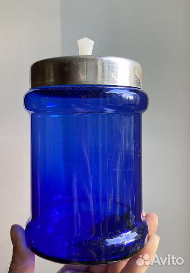 Старинная стеклянная чайница бисквитница СССР