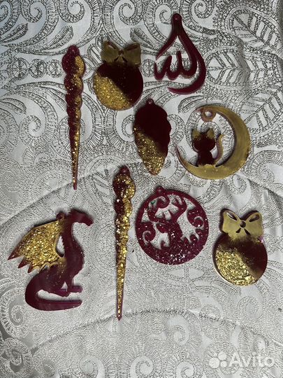 Новогодние игрушки из эпоксидной смолы