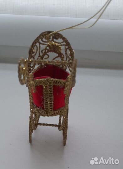 Елочная игрушка коляска