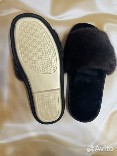 Тапочки норка на овчине