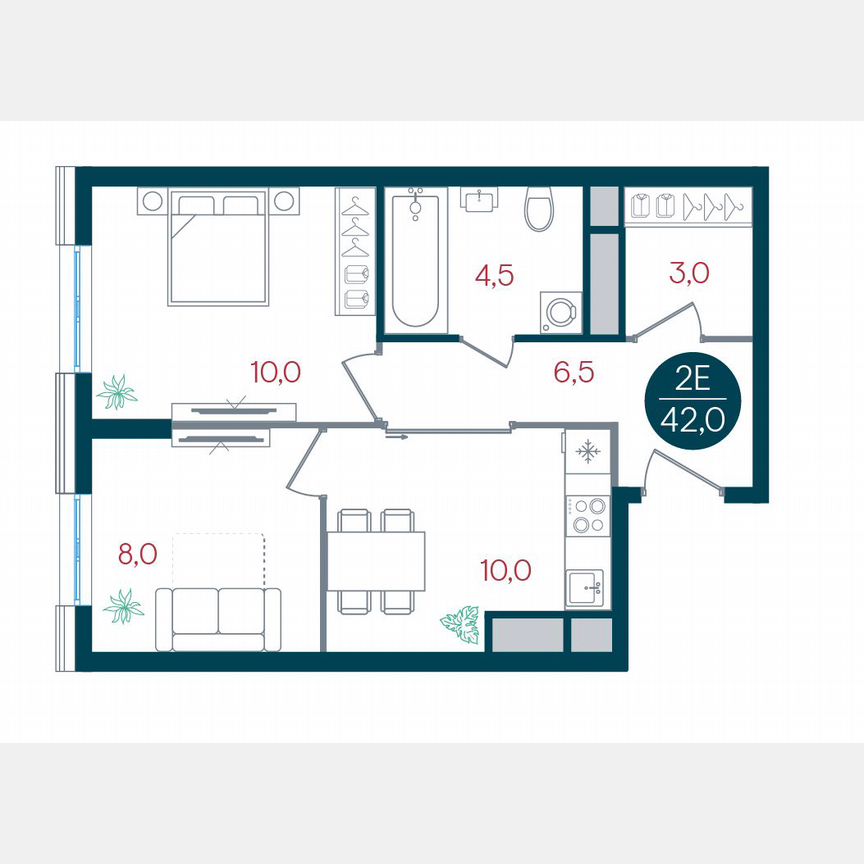 2-к. квартира, 42 м², 11/32 эт.