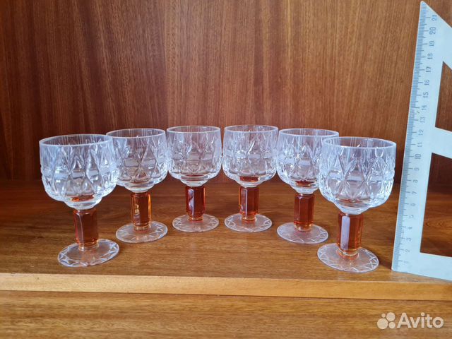 Хрустальные бокалы рюмки Олимпийские, 1980г * 6шт