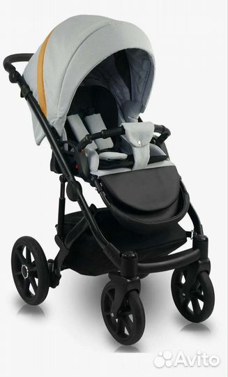 Коляска 2в1 Bexa Ideal, ID 05 серый+рыжая кожа