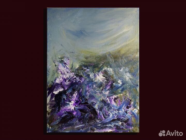 Картина на холсте цветочное поле 30 на 40 см