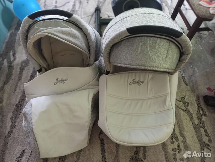 Коляска 2 в 1 эко кожа Indigo