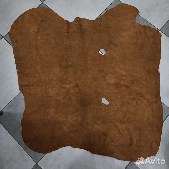 Шкура замши натуральная теленок тонкая рыжая
