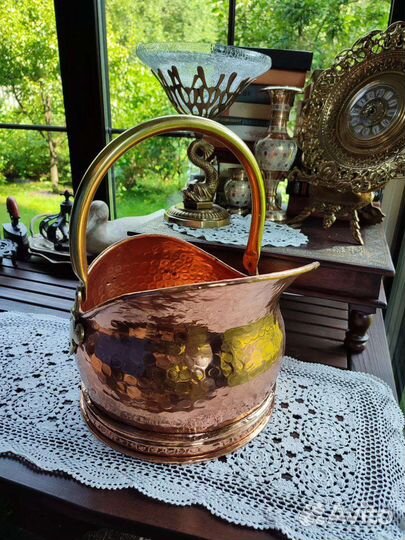 Медный зольник винтаж старина