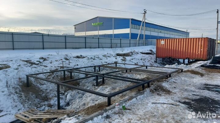 Винтовая свая d57 с монтажом, с оголовками