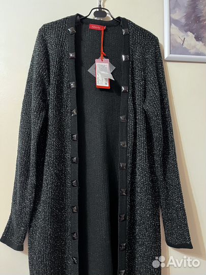 Кардиган трикотаж новый 46 р длинный