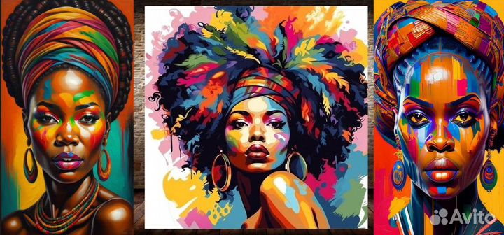 Африканка картина на холсте