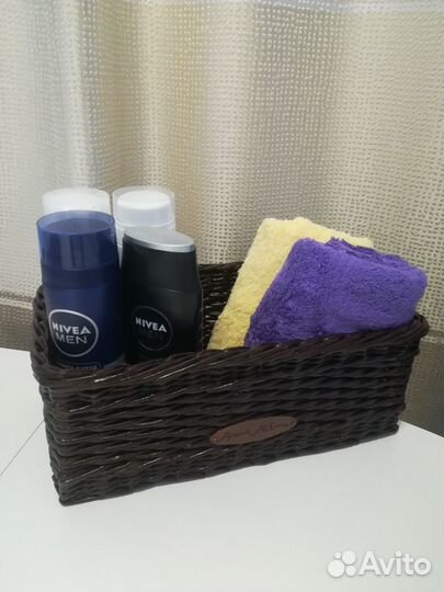 Плетеный короб-органайзер. Корзина подарочная