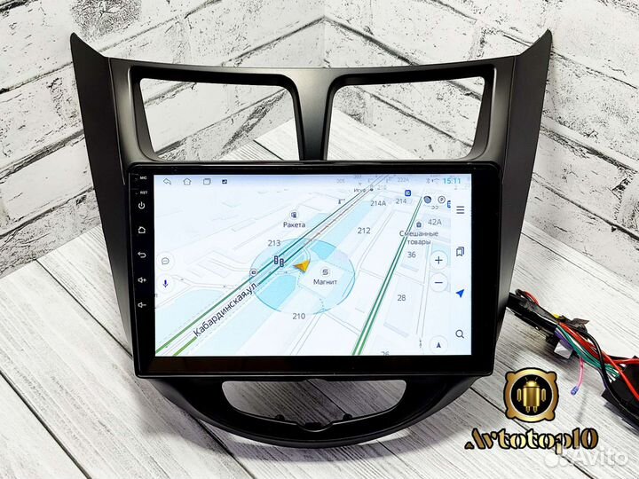 Магнитола Хендай Солярис 2011-2016 Черный