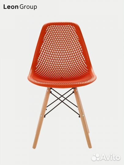 Стул ажурный в стиле eames DSW, оранжевый 1 шт NEW