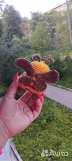 Пчелка-погремушка, игрушка, ручная работа