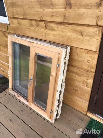 Окна деревянные в сборе б/у