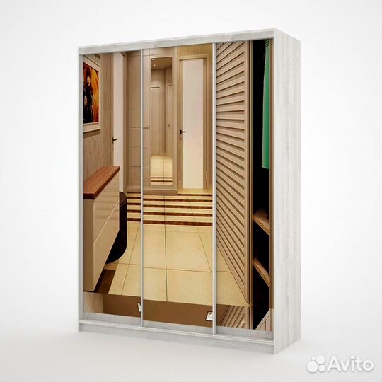 Шкаф-купе Вевер-200i сосна белая прихожая на заказ