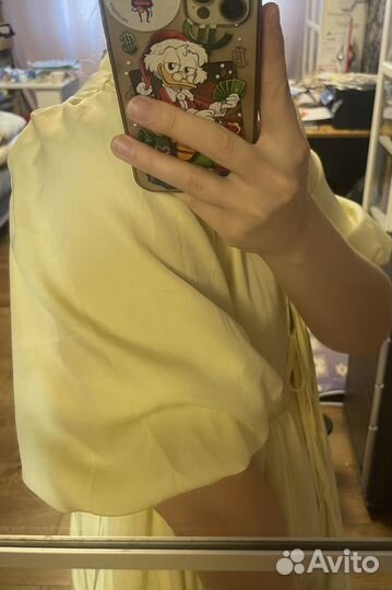 Платье желтое женское 42