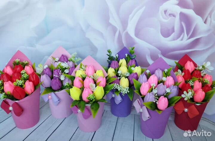 Букет тюльпанов из мыла