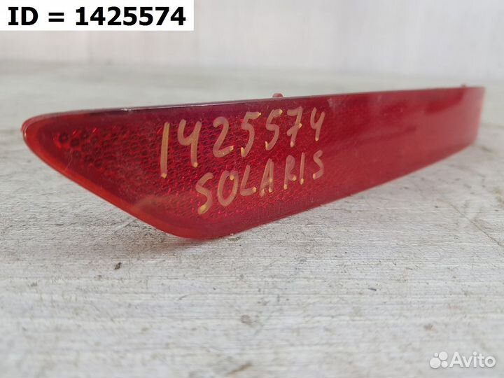 Светоотражатель катафот заднего бампера правый Hyu