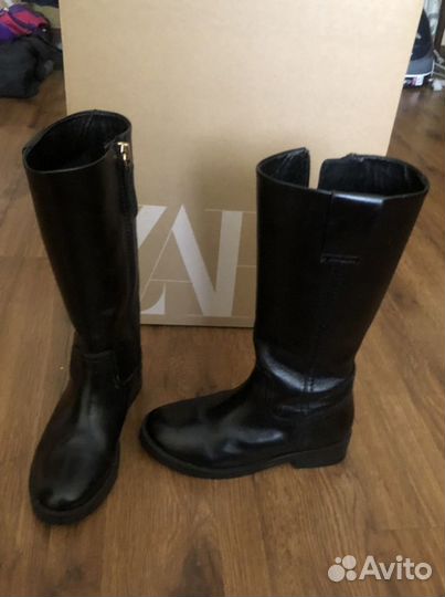 Сапоги ботфорты zara