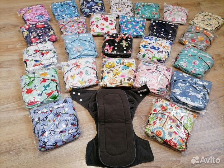 Многоразовые подгузники уголь бамбук