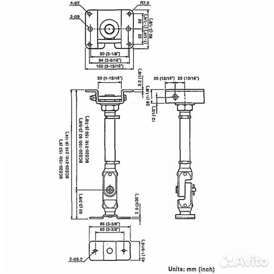 Кронштейн крепление колонок yamaha BCS20-210